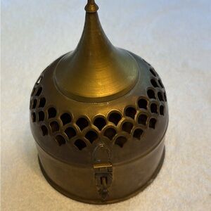 Saks Fifth Avenue Brass Cricket Cage Incense Burner